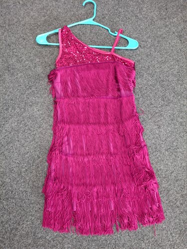 Balera Pink Fringe Skating Dress Adult Small