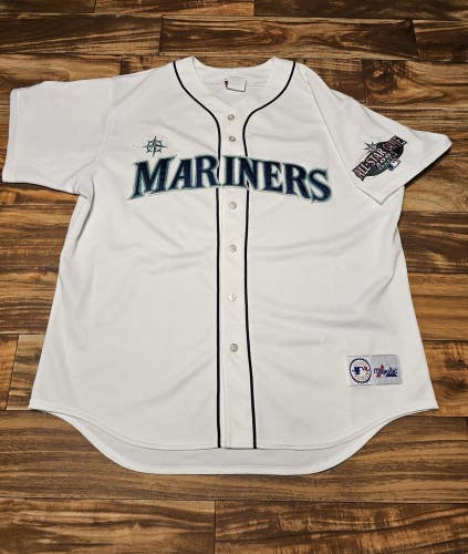 Vintage Seattle Mariners Majestic MLB All-Star Game Patch Jersey Stitched Sz XL