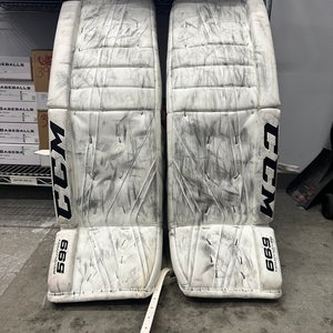 White 34" Senior CCM Revolution 599 Goalie Leg Pads (Used)