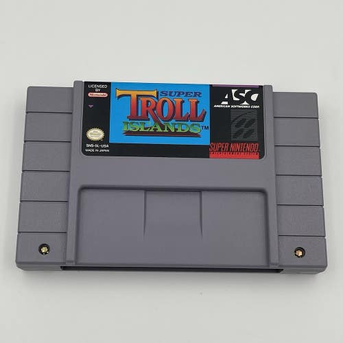 Super Troll Islands (Super Nintendo SNES) Authentic Cartridge Only - Tested