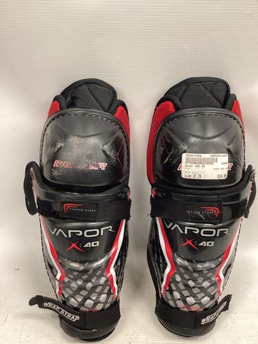 Used Bauer One.40 Intermediate Shin Guards Black 10" 11851-s000018906