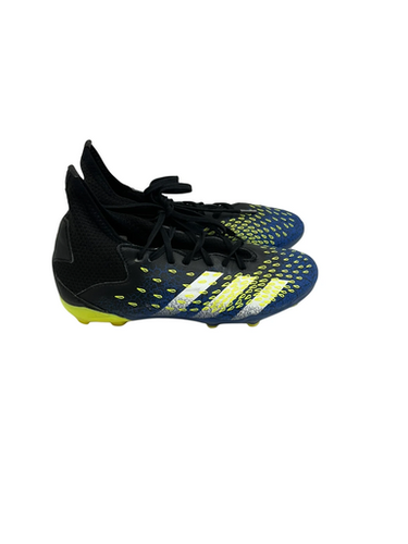 Used Adidas Predator Jr 3 Black And Blue Soccer Cleats 11692-s000142432