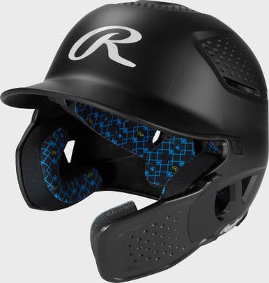 New Rawlings Rx2 Matte Black Jr Batting Helmet W Jaw Guard 11692-rawr00714209