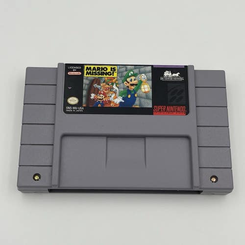 Mario Is Missing! (Super Nintendo SNES, 1993) Authentic Cartridge - Tested!