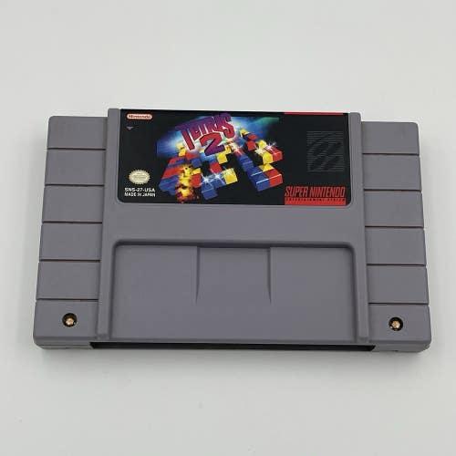 Tetris 2 (Super Nintendo SNES, 1992) Authentic Cartridge - Tested Free Shipping