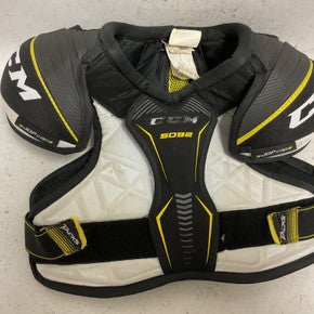 Used Ccm Tacks 5092 Junior Shoulder Pads White Black Yellow Md 11855-s000204979