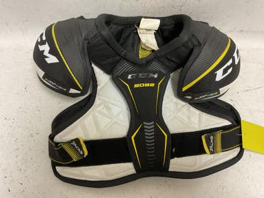 Used Ccm Tacks 5092 Junior Shoulder Pads White Black Yellow Md 11855-s000204979