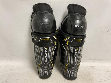 Used Ccm Vector Pro Junior Shin Guards White Black Yellow 11" 11855-s000204975