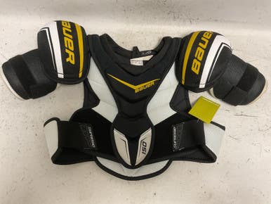 Used Bauer Supreme 150 Junior Shoulder Pads White Black Yellow Lg 11855-s000204978