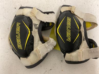 Used Bauer Supreme S170 Youth Elbow Pads White Black Yellow Lg 11855-s000204973