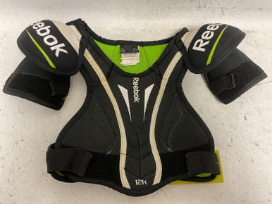 Used Reebok 12k Youth Shoulder Pads Black And Neon Green Lg 11855-s000204970