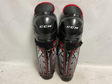 Used Ccm Jetspeed Edge Senior Shin Guards Black And Red 14" 11855-s000204859