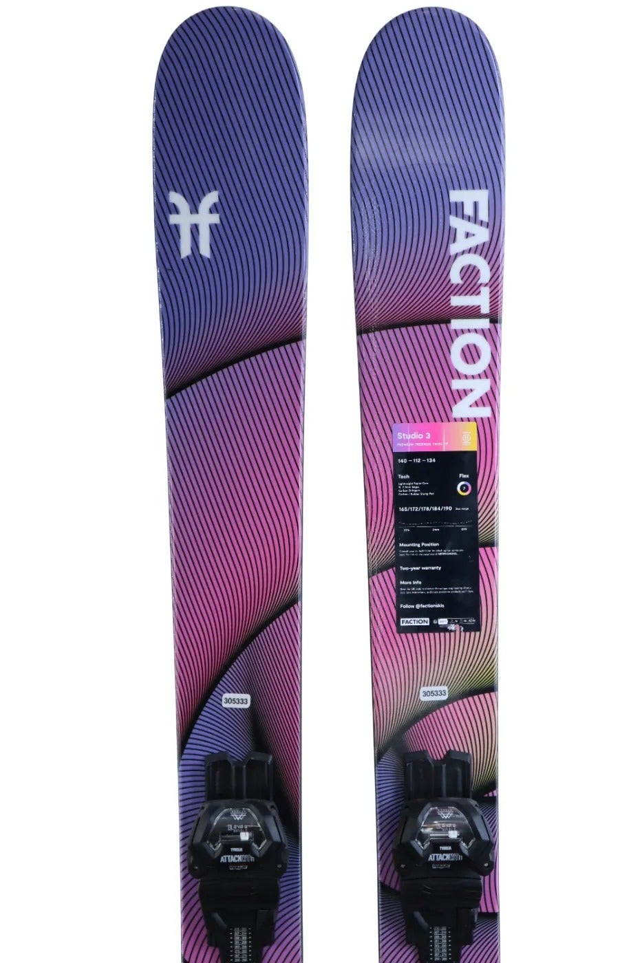 Used 192 Faction Candide Thovex 3.0 Skis Without Bindings