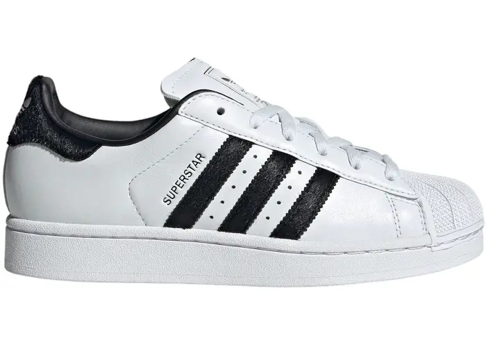 Size 8 - adidas Superstar II Black Pony hair Women's (NO BOX) JH7052