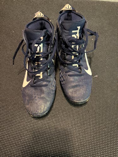 Men's Size M 9.5 (W 10.5) Adult Nike Trout High Top Metal (Used)