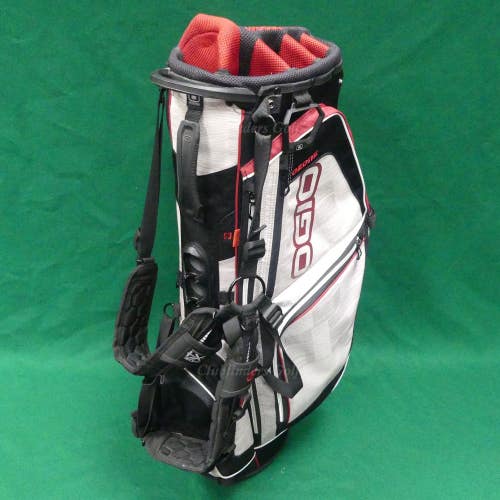Ogio 2014 Ozone Gray/Red/Black 8-Way Golf Stand Bag w/ Raincover