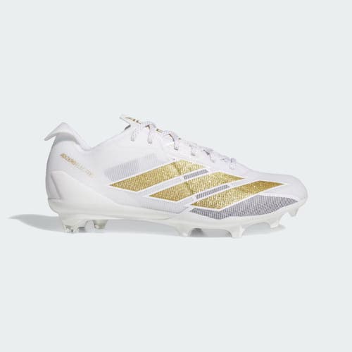 new men's 12 Adidas Adizero Electric White gold Football Cleats IE6287