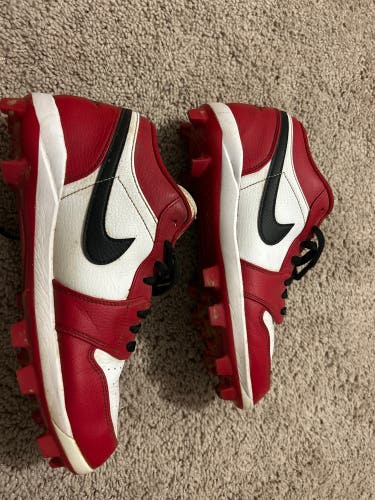 Red Men's Size M 11.0 (W 12.0) Adult Air Jordan Molded Cleats Cleats (Used)
