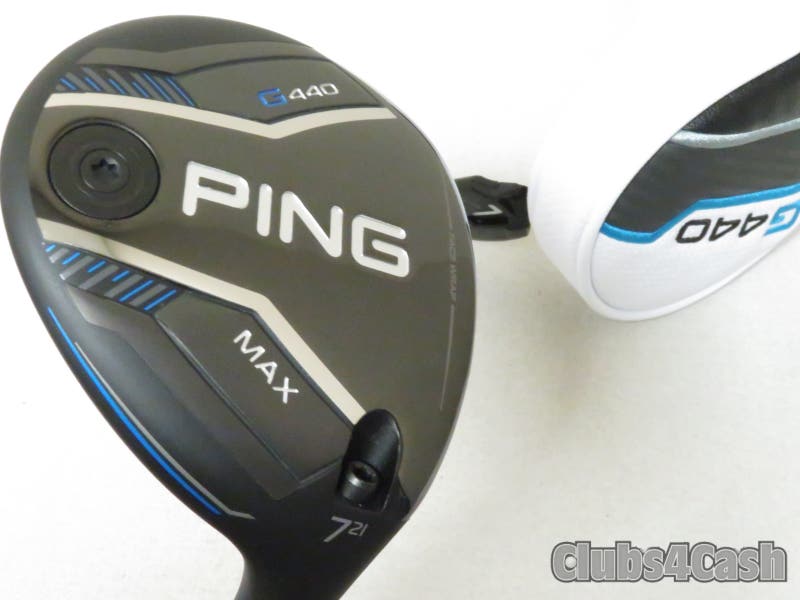 PING G440 MAX Fairway 21° 7 Wood TOUR 2.0 Chrome 75 Stiff Flex + 