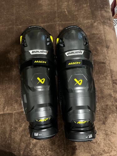 Senior Bauer Supreme Mach 15" Shin Pads (Used)