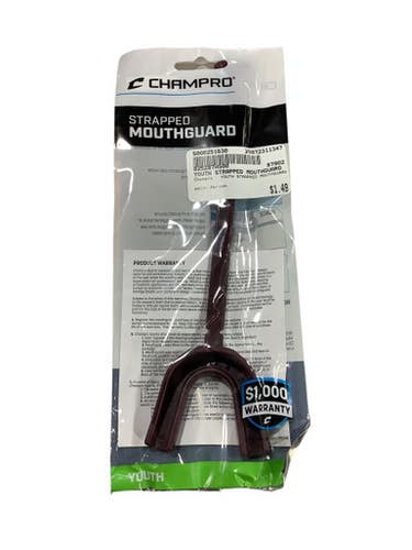 Used Champro Youth Strapped Mouthguard Football Accessory Maroon 11347-s000251636