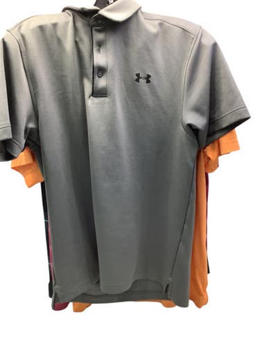 Used Under Armour Grey S.s. Golf Shirt M Sm 11347-s000244878