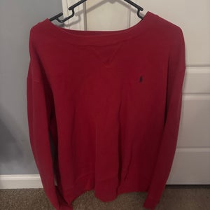 Red Adult Unisex Large Polo Sweatshirt (Used)