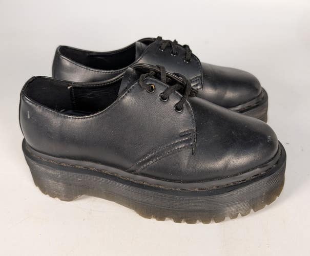 Dr. Martens V 1461 Quad Felix Vegan Platform Shoes Black Mono Womens US 5 EU 36