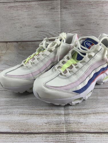 DS NIKE AIR MAX 95 SE PANACHE 2018 WOMENS SIZE 7 AQ4138-101 CREAM RED BLUE NEON