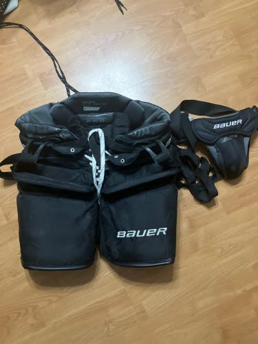Senior Small Bauer Pro Hockey Goalie Pants w/Bauer Elite Jock (Used)