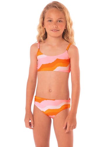 Maaji Holbox Bikini Set Kids 14 Paradiso Waves Mid Rise Adjustable Strap RED244