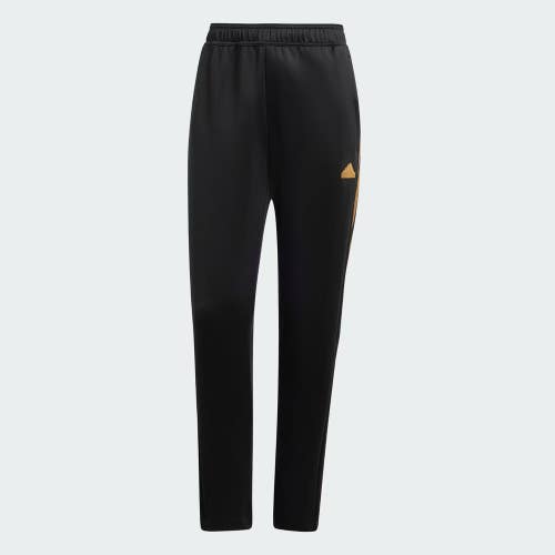 Adidas Tiro Cut Track Pants Women XS Black 3-Stripes Ankle Zip Tapered Leg PHC83