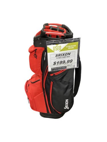 Used Srixon 14 Way Cart Bag Mens Cart Bag Black And Red 11347-s000270539