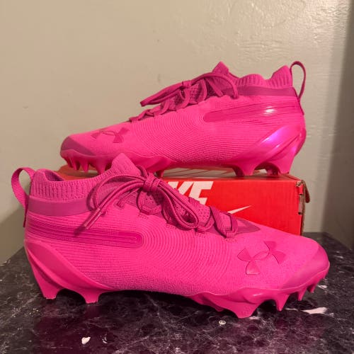 Men's Size M 12.0 Adult Under Armour Spotlight Pro MC Suede Pink Cleats