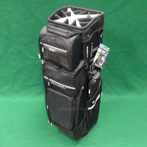 NEW Grit Golf Tower Black/White 15-Way Golf Cart Bag w/ Raincover