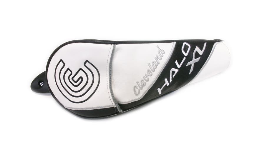 NEW Cleveland Halo XL White/Black Fairway Wood Golf Headcover