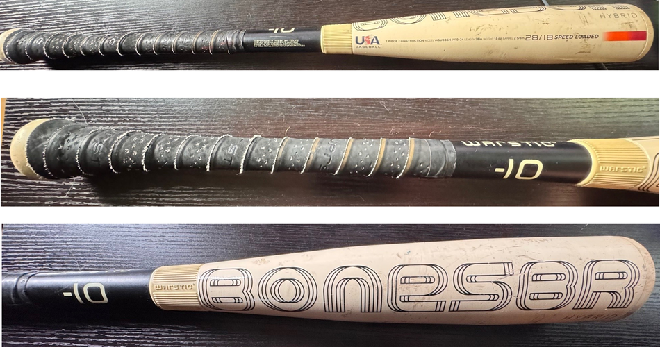 2024 Warstic Bonesaber Hybrid USABat Certified Bat (-10) 18 oz 28" (Used)
