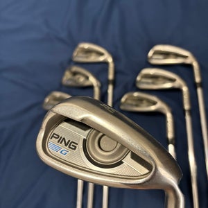 Right hand Ping G golf iron set 5-U black dot