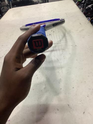 Used Wilson Impact Adult Tennis Racquet Royal Blue 4 3 8" 10743-c000446342