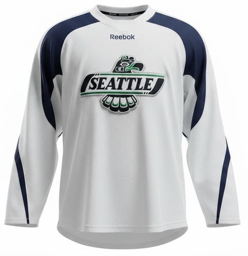 Reebok Edge Seattle Thunderbirds Pro Stock Practice Jerseys Multiple Sizes White 7925