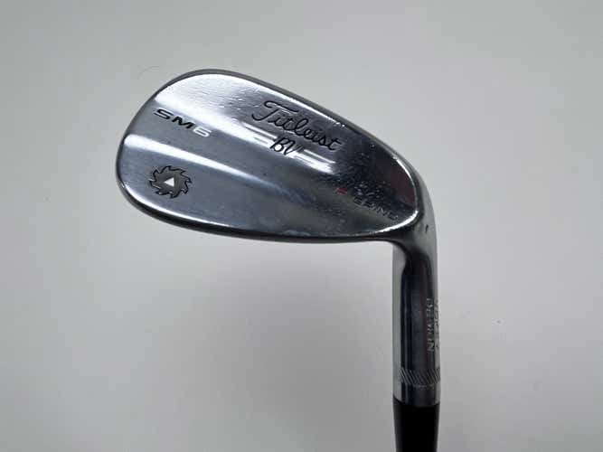Titleist Vokey SM6 Tour Chrome Wedge 46* 8 Bounce F-Grind Wedge Steel Mens RH