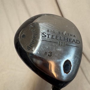 Men's Callaway Big Bertha Steelhead III Right Handed Fairway Wood Uniflex 3 Wood Steel Shaft (Used)