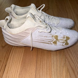White & Gold Size M 12.0 (W 13.0) Adult Under Armour Blur Smoke 2