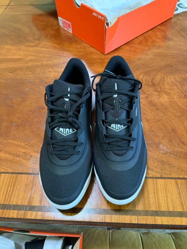 Black Men's Size M 14.0 (W 15.0) Adult Nike Low Top Metal (New)