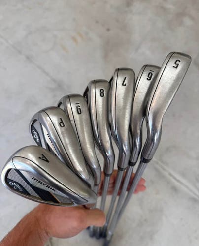 Men's 2020 Callaway Mavrik Right Handed Iron Set Regular Flex (7 Clubs) #5 - #9, PW, GW (Used)