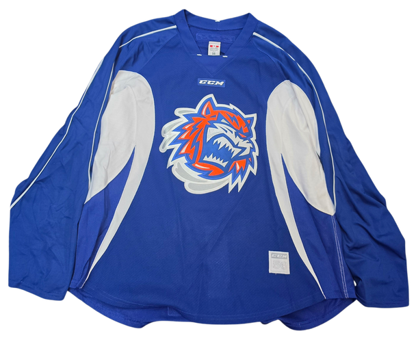 CCM Edge Custom Pro Stock Hockey Practice Jersey Bridgeport Sound Tigers AHL Royal 56 (15796)