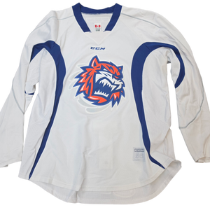 CCM Edge Custom Pro Stock Hockey Goalie Practice Jersey Bridgeport Sound Tigers AHL Orange (15800)