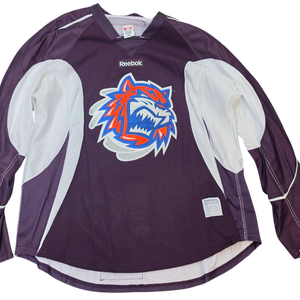 Reebok Edge Custom Pro Stock Hockey Practice Jersey Bridgeport Sound Tigers AHL Burgundy 58 (15804)
