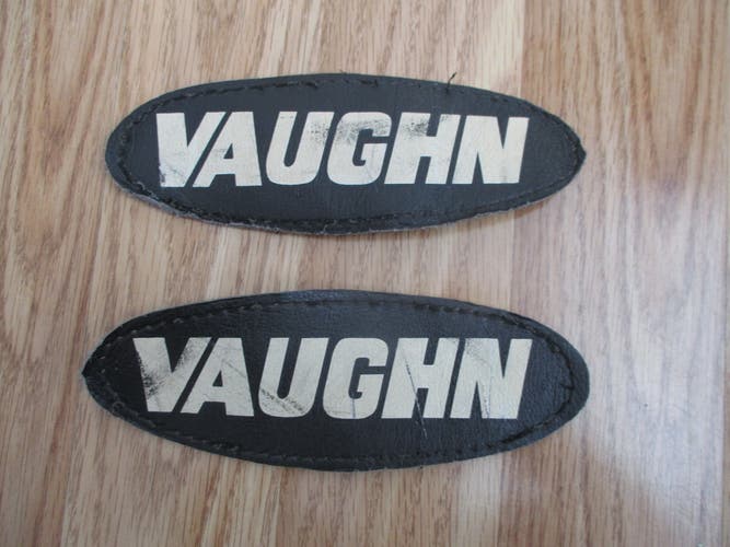 2 vintage Vaughn Leather Patches with Silkscreened Logo