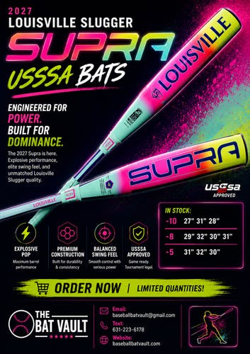 2027 Louisville Slugger Supra Composite USSSA Certified Bat